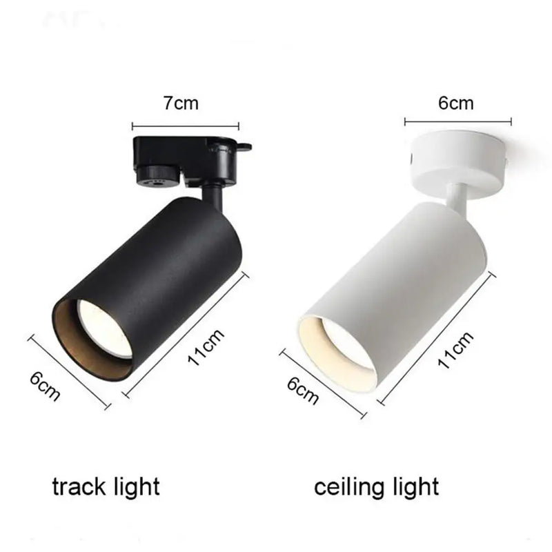 Afralia™ Black White LED GU10 Track Lamps for Shop Rail, Aluminum Spotlights for Clothing Store