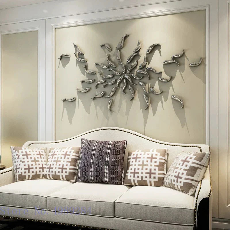 Afralia™ Ceramic Fish Wall Decoration: Three-Piece Suit Carp Hanging for Three-Dimensional Room Decor