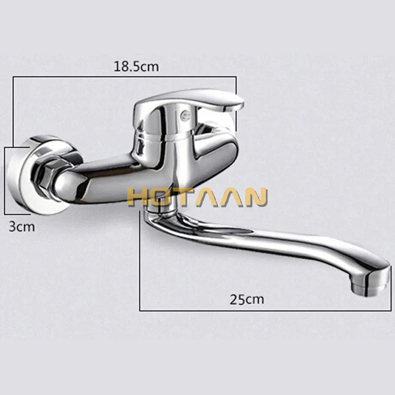 Afralia™ Brass Chrome Dual Hole Kitchen Tap Mixer Faucet for Sink