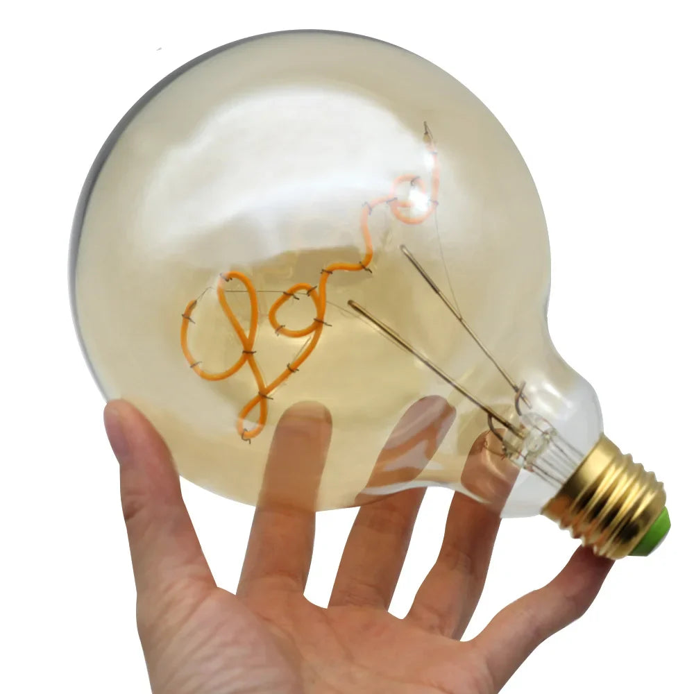 Afralia™ Retro LED Edison Bulb G125 E27 4W Warm White Vintage Lamp Light Bulb