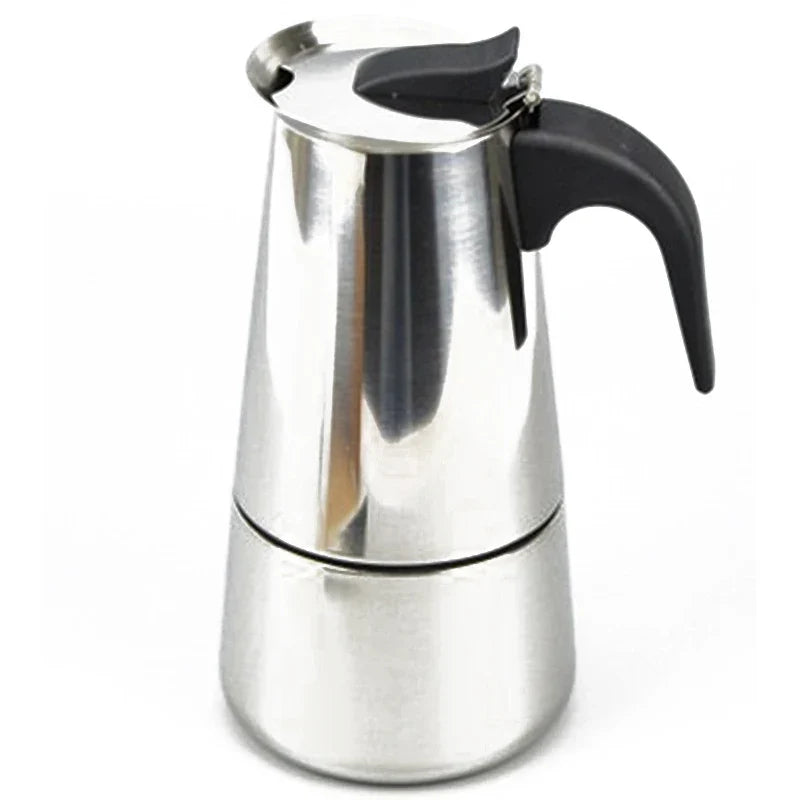 Afralia™ Stainless Moka Coffee Maker Pot 100-450ml