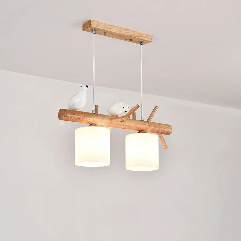 Afralia™ Nordic Wood LED Pendant Chandelier for Dining Room, Bedroom & Living Room