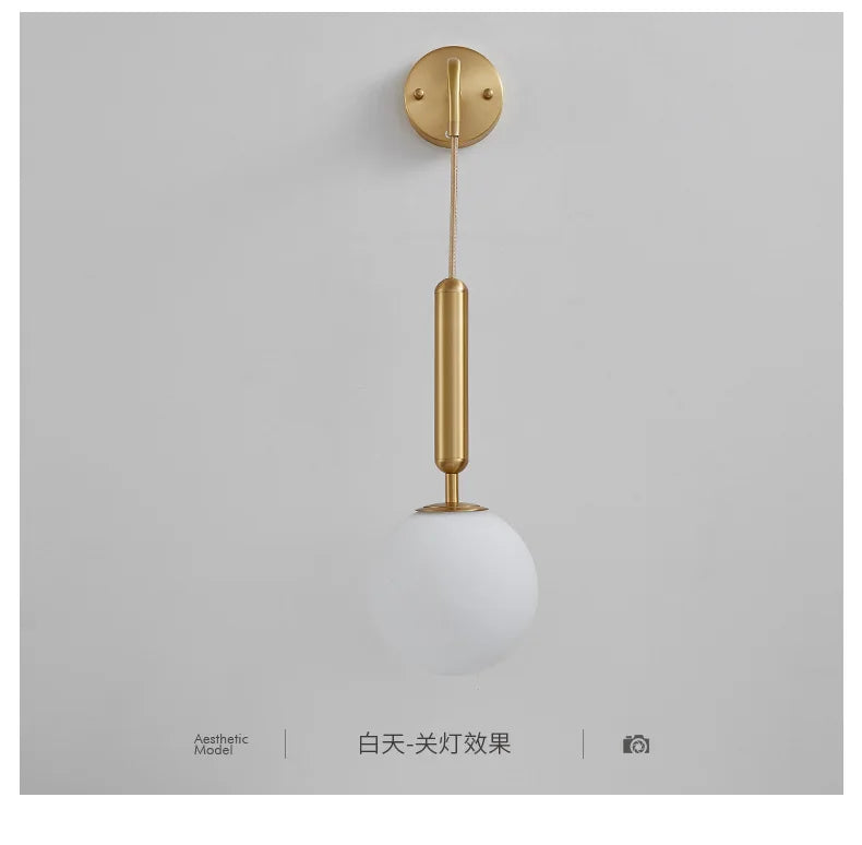 Afralia™ Glass Ball LED Wall Sconce: Modern Nordic Minimalist Lighting for Living Bedroom Décor