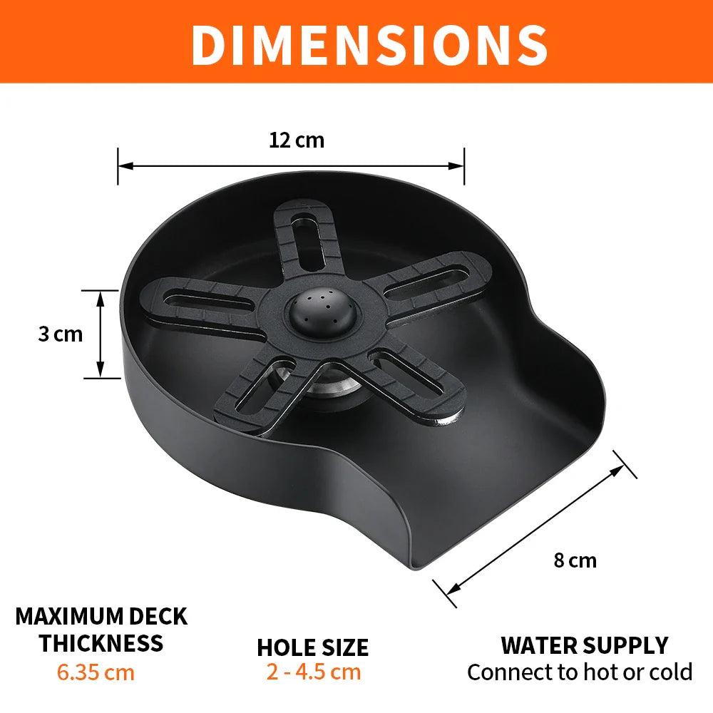 Afralia™ Glass Rinser: Automatic Cup Washer for Home Sink, Coffee Bar, Kitchen Accessories