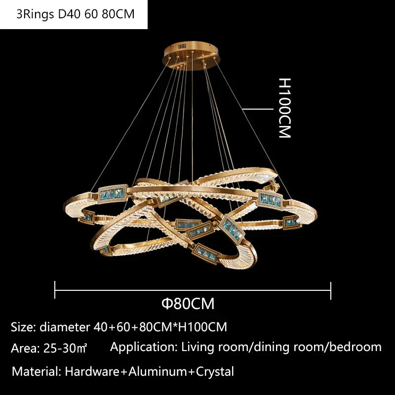 Afralia™ Modern K9 Crystal LED Ceiling Chandelier for Living Room, Bedroom, Kitchen - Nordic Design