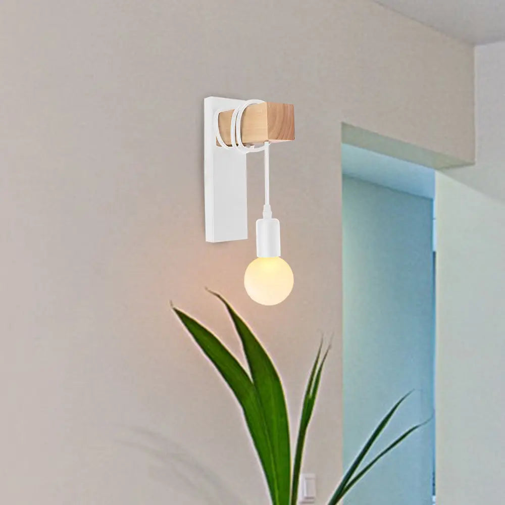 Nordic Wood Wall Lights Retro Adjustable Wall-mounted Bar Bedside Lighting by Afralia™