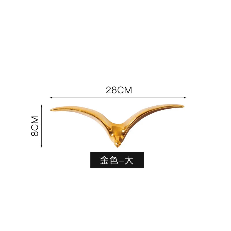 Afralia™ Bird Ceramic Pendant Wall Decor Gold Seagull Wild Goose Modern Home