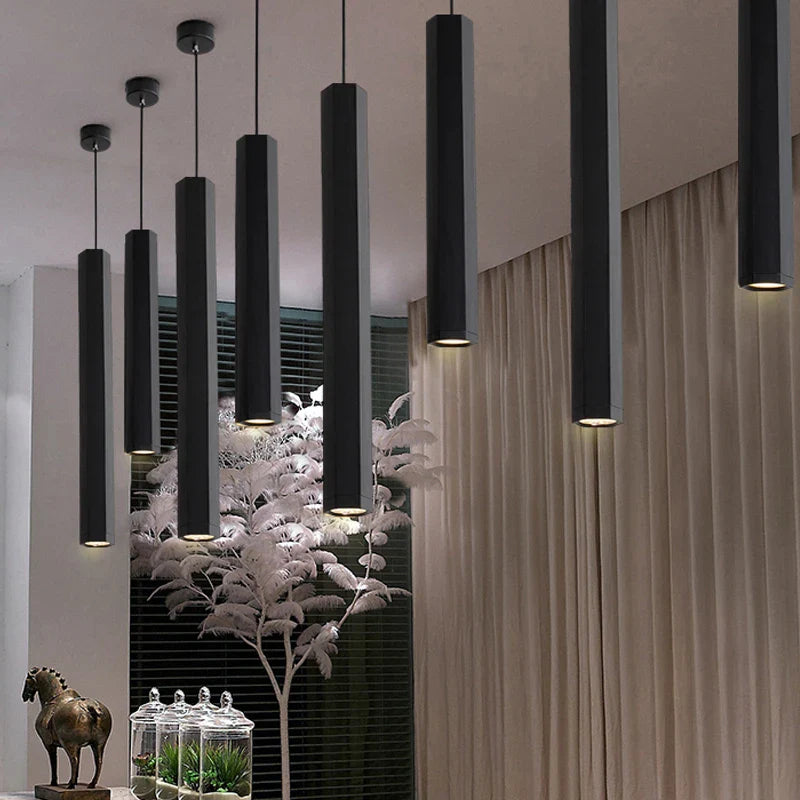 Afralia™ Hexagonal Nordic Chandelier: Modern & Creative Industrial Dining Room Lighting