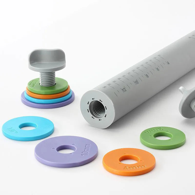 Afralia™ Adjustable Silicone Rolling Pin for Fondant Cake Pastry Decor - Bakeware Tool