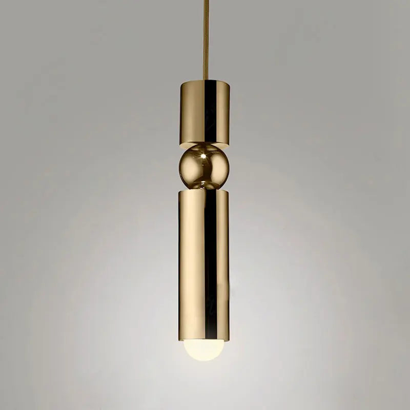 Afralia™ Golden Cylinder Pipe LED Pendant Light - Modern Nordic Design