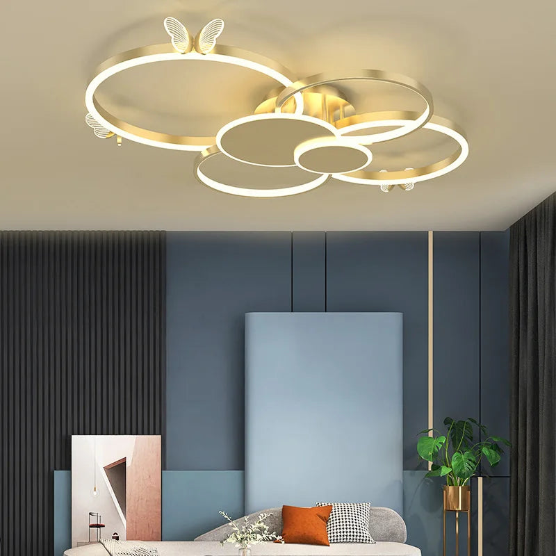 Afralia™ Butterfly Light: Modern Round Ceiling Lamp for Light Luxury Living Room, 2024 New Model