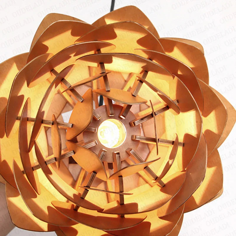 Afralia™ Nordic Pinecone Wooden Pendant Lights - Home Restaurant Decor Hanging Lamps