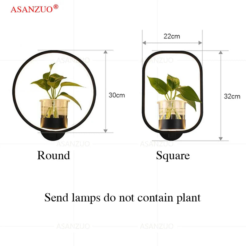 Afralia™ LED Plant Wall Lamps: Modern Creative Home Decor Lighting Fixtures