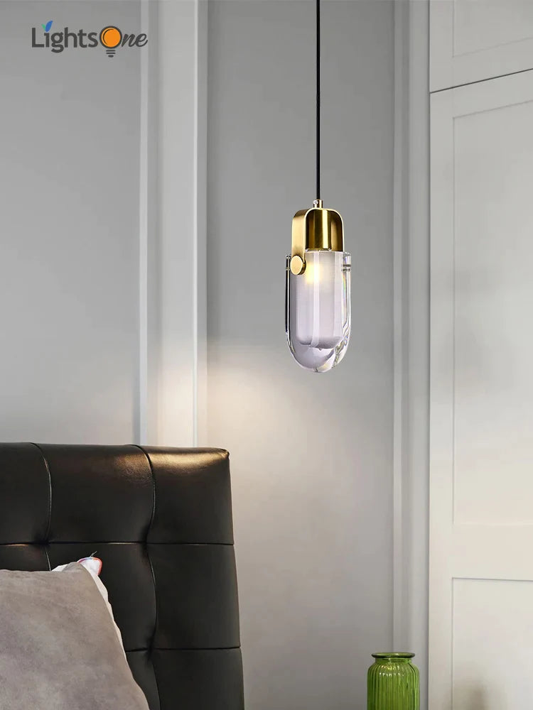 Afralia™ Crystal Small Pendant Lights - Modern Minimalist Luxury for Bedside, Aisle, or Restaurant