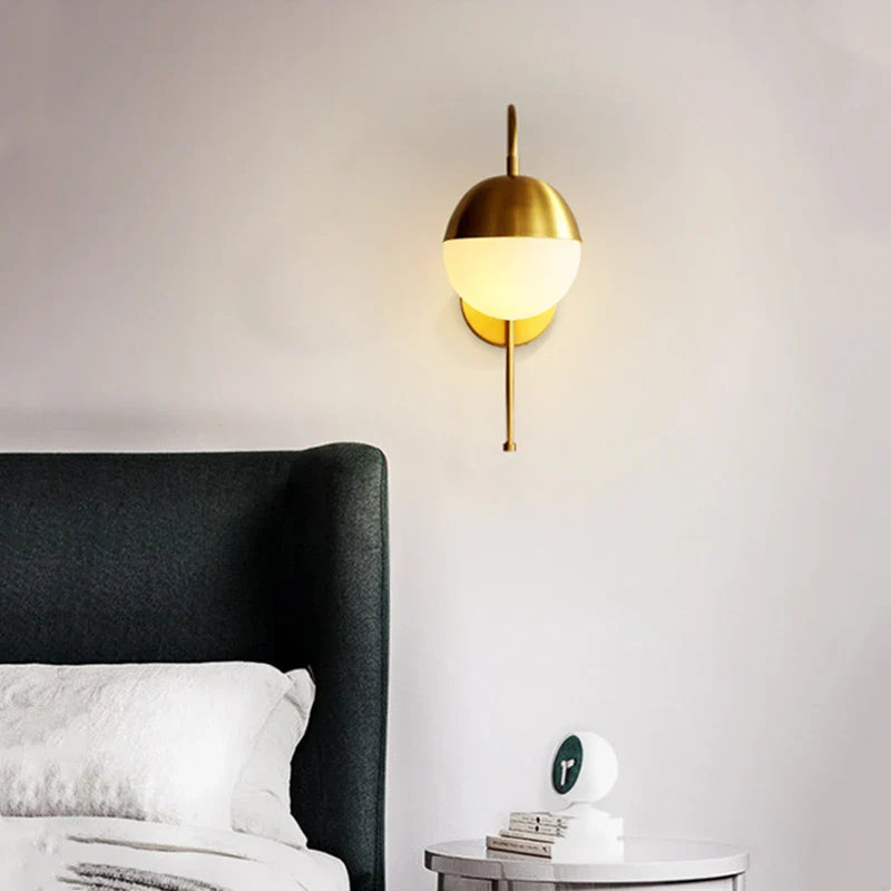 Afralia™ Modern Gold Glass Ball Wall Lamp for Luxury Living Room and Bedroom