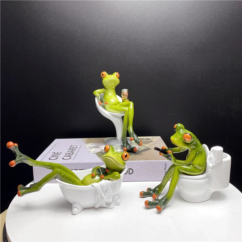 Afralia™ Resin Leggy Frog Figurine: Nordic Animal Sculpture for Home Decor