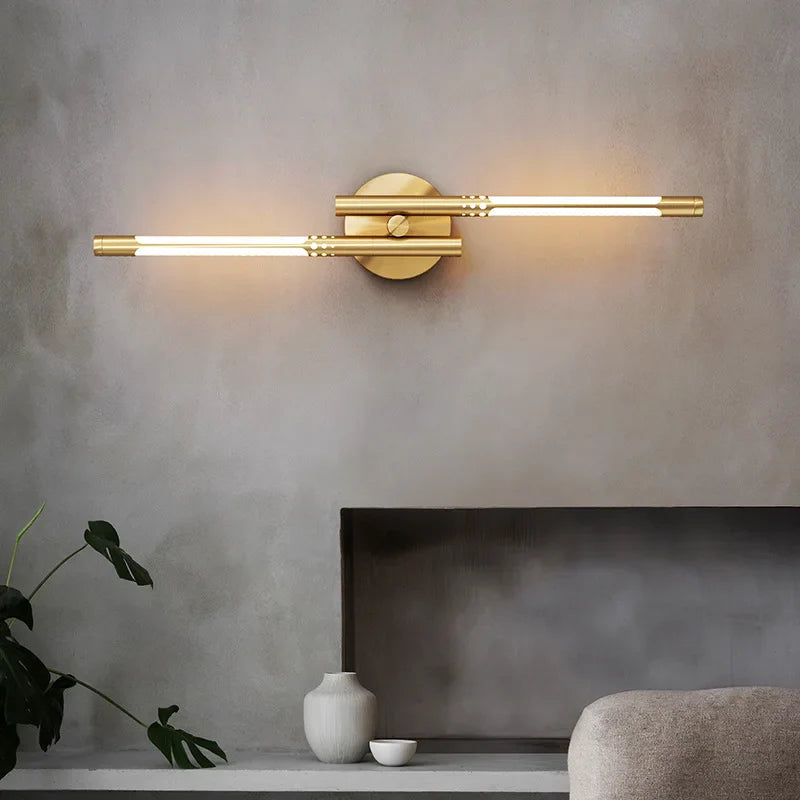 Afralia™ Modern LED Copper Wall Lamp for Bedroom and Living Room