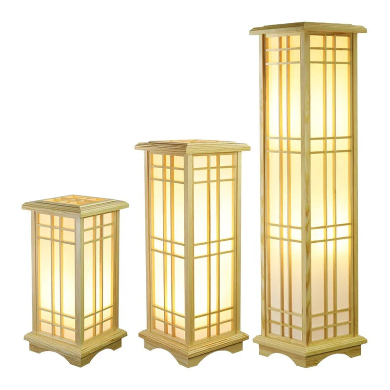 Afralia™ Oak Wood Tatami Style LED Floor Lamp for Living Room Hallway