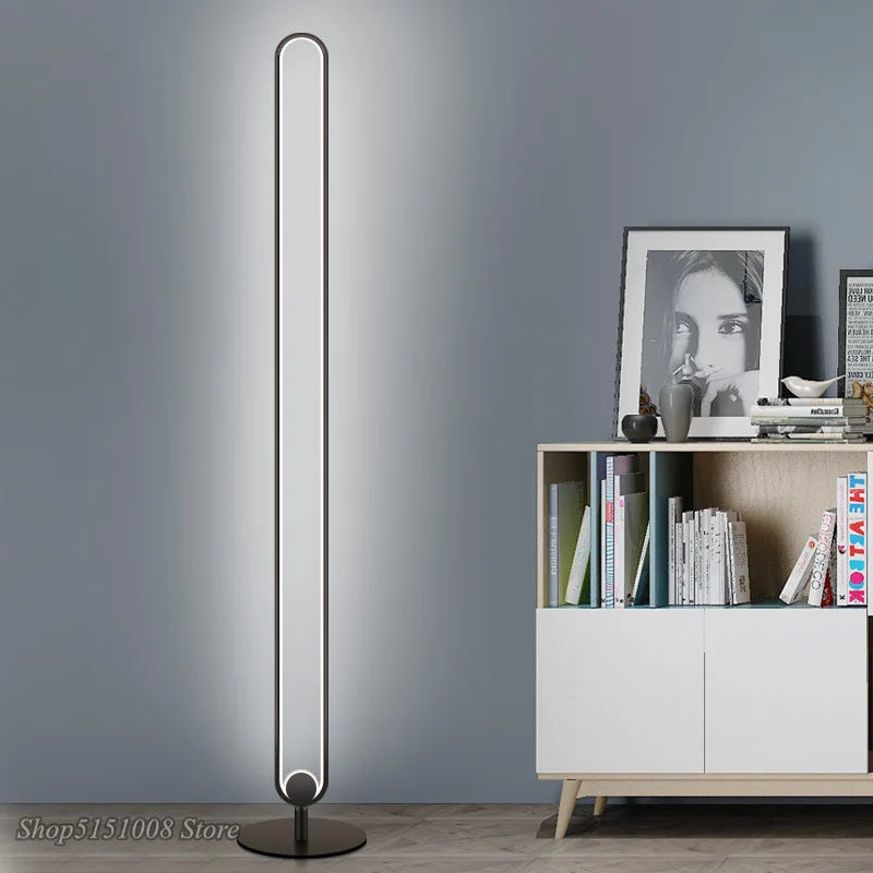 Afralia™ Metal LED Floor Lamp for Modern Living Room, Dimmable Standing Light
