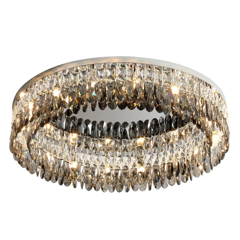 Afralia™ Crystal Chrome Ceiling Lamp - Simple Modern Nordic Living Room Dining Bedroom Lighting