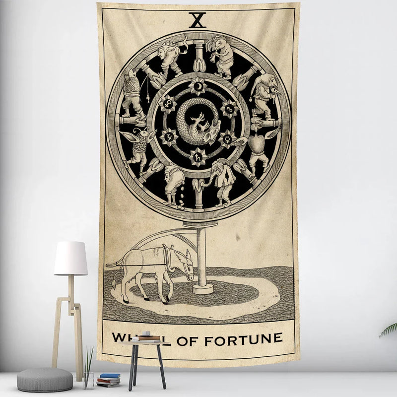 Afralia™ Black & White Tarot Witchcraft Tapestry | Bohemian Hippie Mandala Wall Decor