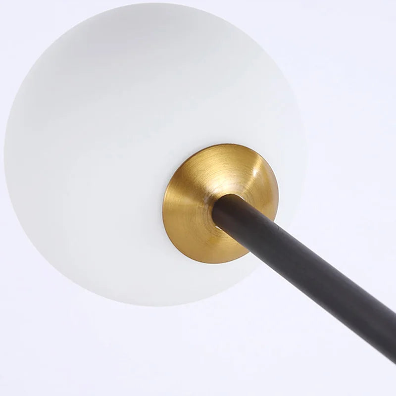 Afralia™ Nordic Black Glass Chandelier Ceiling Light Fixture for Modern Living Room Dining Room Decor