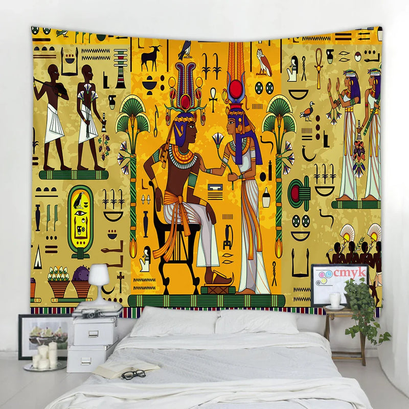 Afralia™ Egyptian Egypt Tapestry Wall Hanging Home Decor Throw Bedspread Art Home Decor