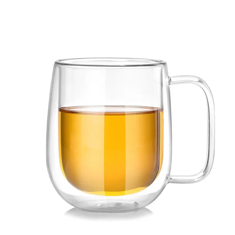 Afralia™ Double Wall Glass Kungfu Tea Coffee Mug