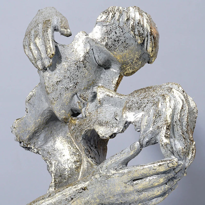 Afralia™ Vintage Kissing Couples Statue Figurine for Home Decor and Valentine's Day Gift