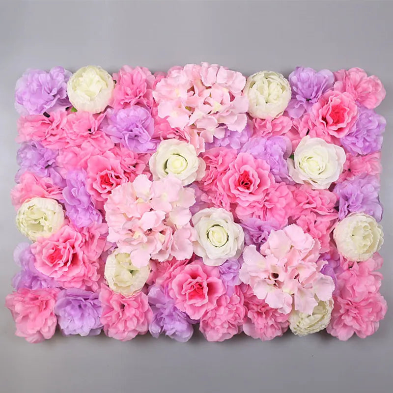 Afralia™ Rose Flower Wall Decoration Plate Silk Pink Background Bouquet