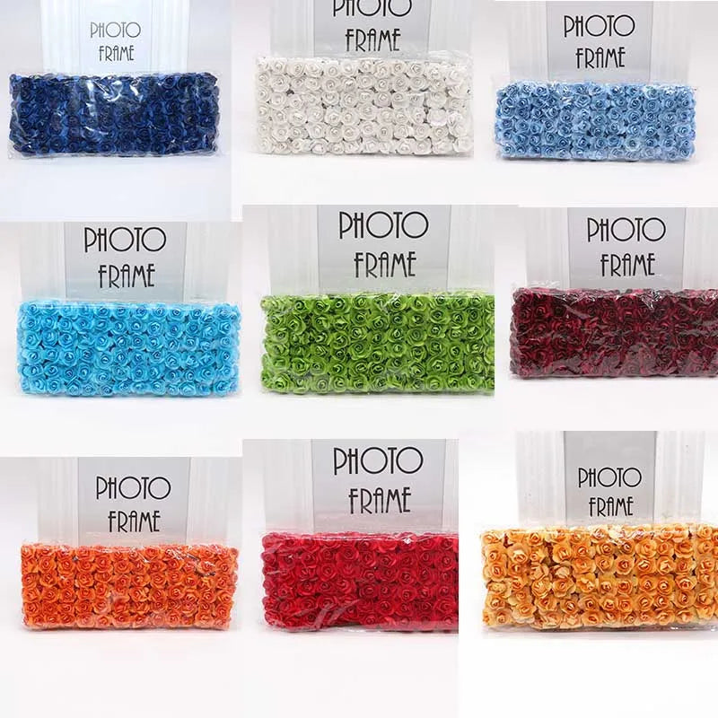 Afralia™ 144pcs 2cm Artificial Paper Flowers for Wedding DIY Decoration