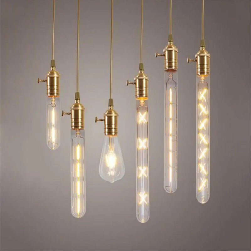 Afralia™ Vintage Filament LED Tubular Bulb in Various Wattages E27 Industrial Retro Light