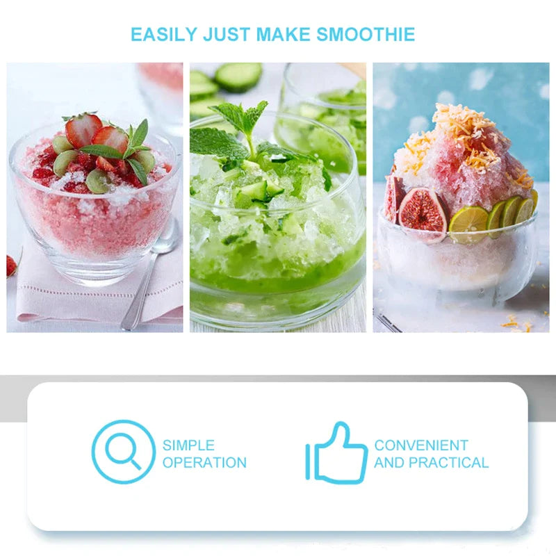 Afralia™ Mini Ice Breaker Hand-Cranked Ice Crusher Shaved Ice Machine Ice Cream Tools