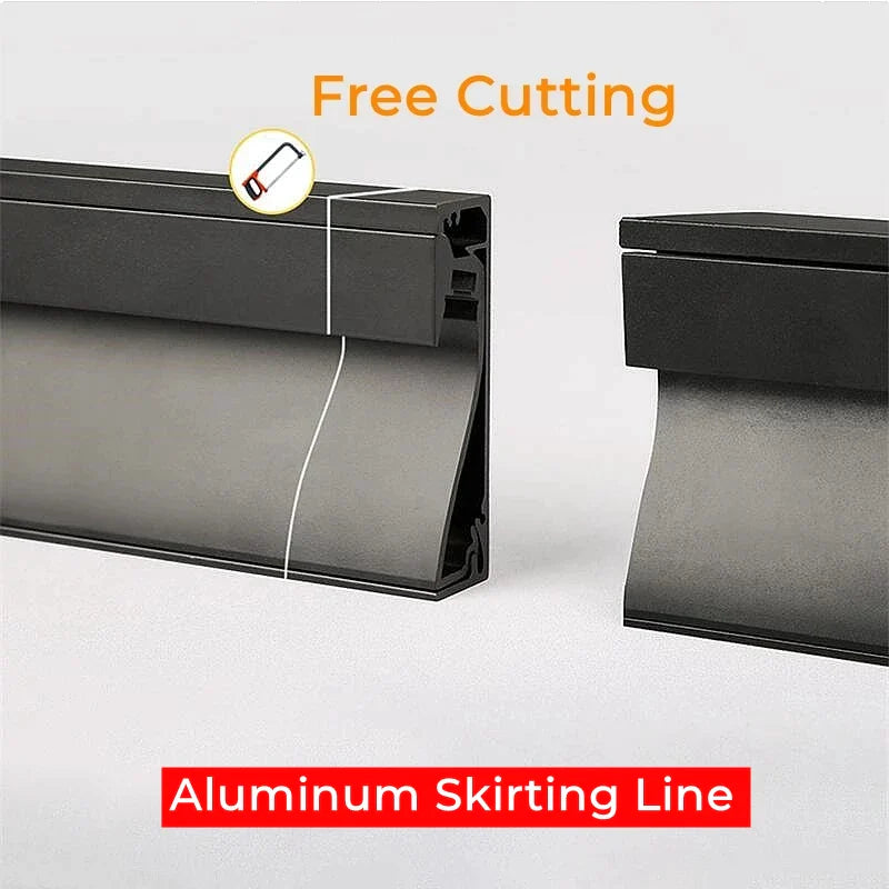 Afralia™ LED Skirting Line Strip Light Aluminum Profile with Milky Cover - 1-10pcs/Lot