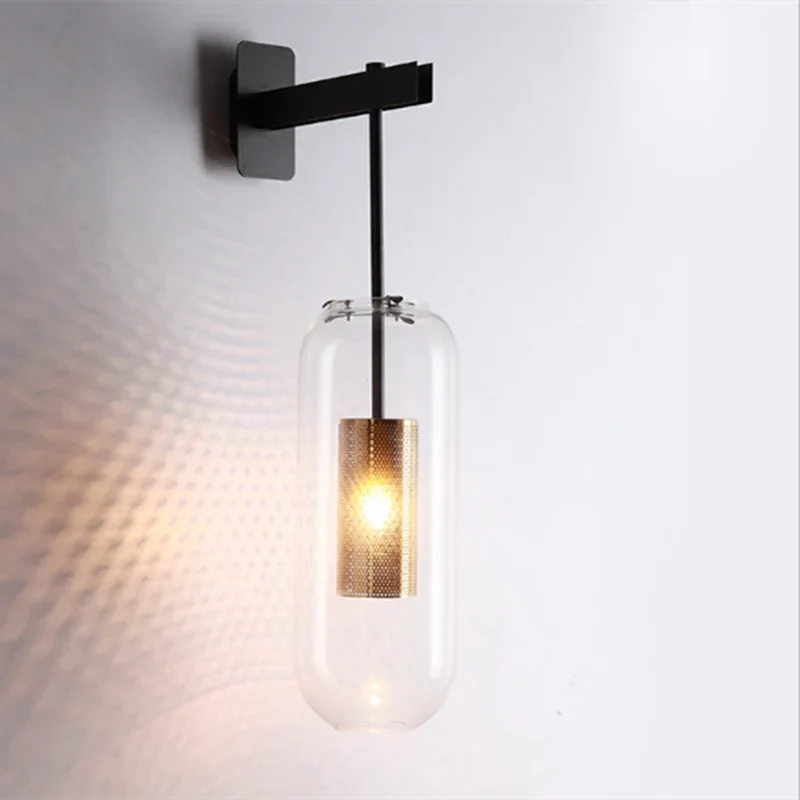 Afralia™ Gold Glass Wall Lamp: Post-modern E14 Industrial Sconce for Home Decor