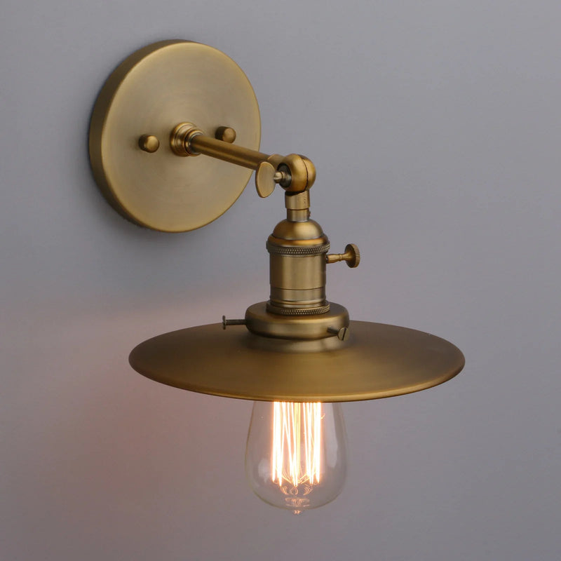 Afralia™ Permo 1-Light Industrial Wall Sconce in Antique Finish with Crafted Canopy