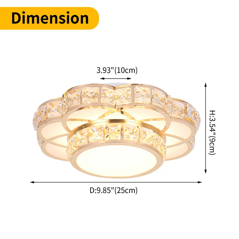 Afralia™ Modern Gold Crystal Ceiling Light for Hall Stairs Entrances