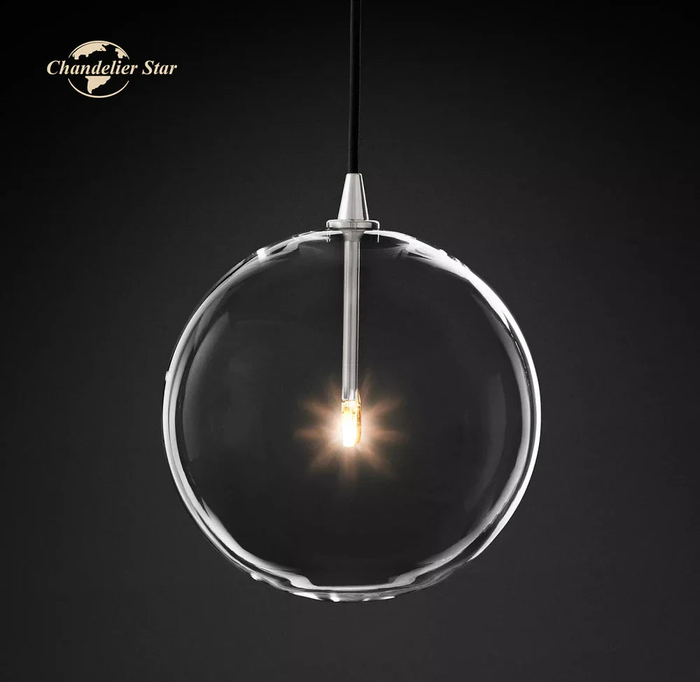 Afralia™ Glass Globe Pendant Light Chandelier for Dining Room, Bedroom, Entryway
