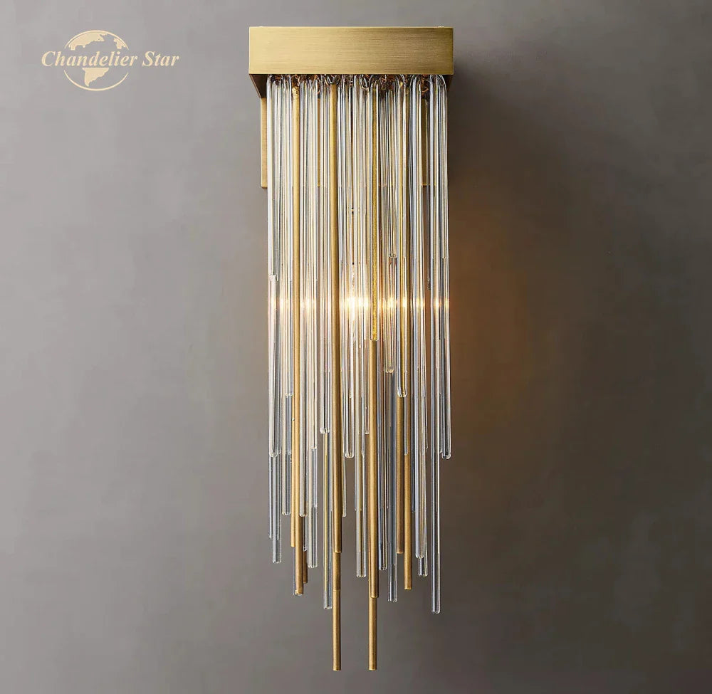 Afralia™ Glass Rod LED Wall Lamps - Modern Cascada Sconce for Home Decor