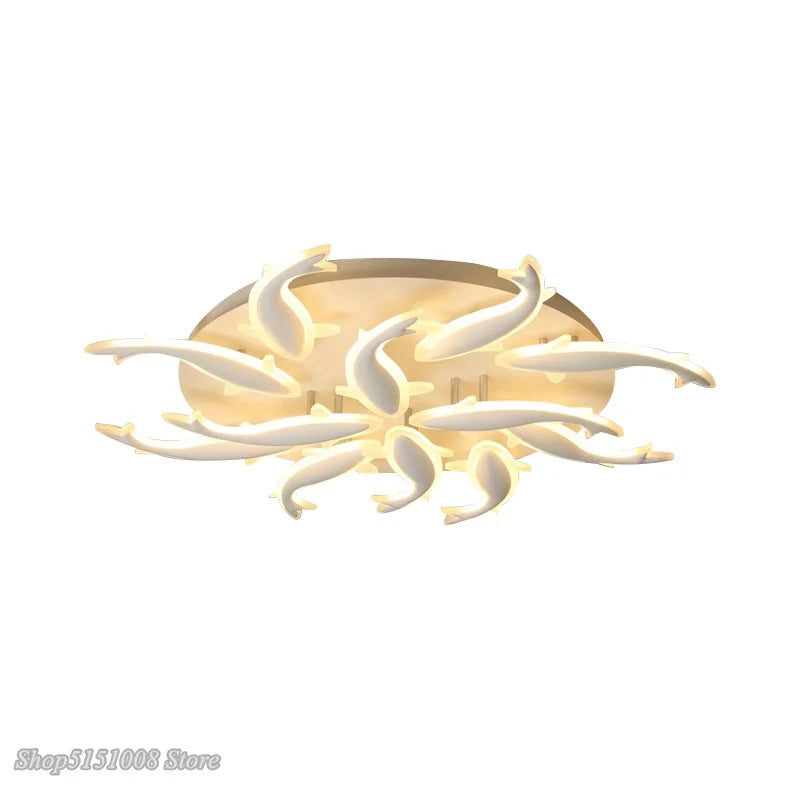 Afralia™ Minimalist Fish LED Ceiling Light for Living Room and Bedroom