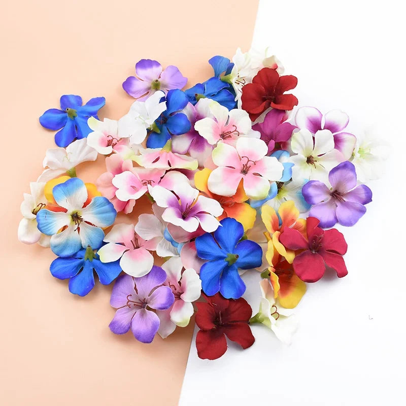 Afralia™ Silk Orchid Heads Flower Wall Decor Fake Cherry DIY Gift Box Artificial Flowers