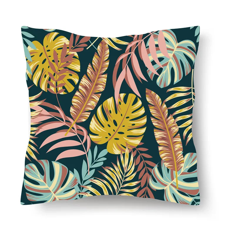 Afralia™ Tropical Plants Ins Custom Short Plush Pillowcase for Car and Bed