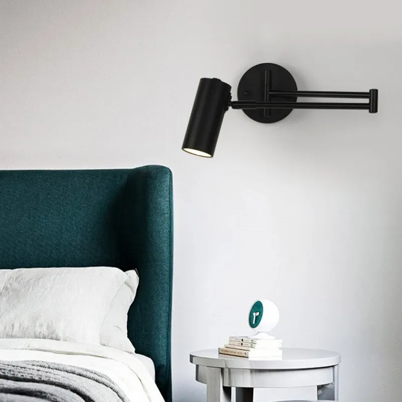 Afralia™ Adjustable Long Arm Wall Lamp for Bedside Reading & Office Decor