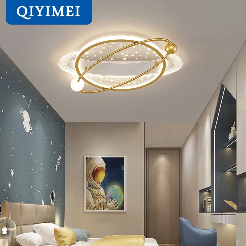 Afralia™ Star Circle LED Chandelier for Bedroom Living Room Dining Study Lighting