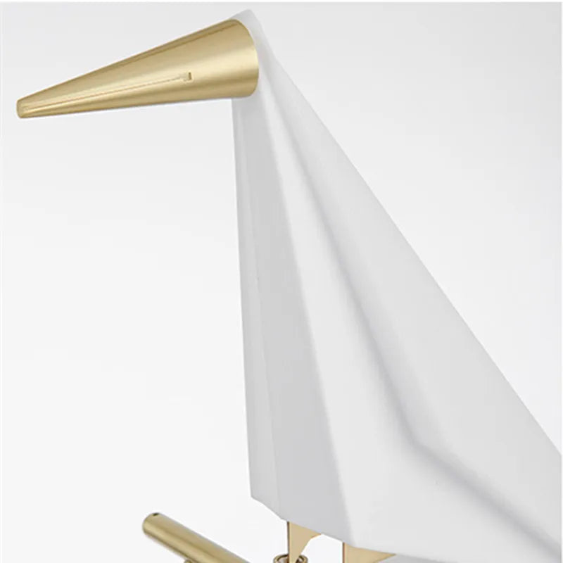 Afralia™ Origami Crane Perch Gold Floor Lamp - Creative Acrylic Design for Home Decor