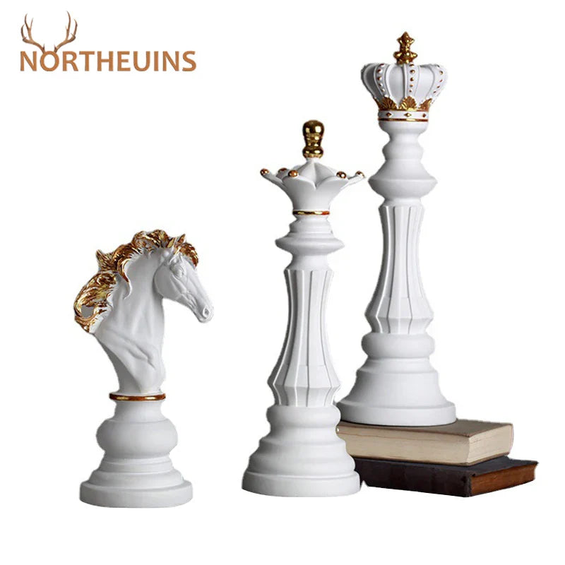 Afralia™ Retro Aesthetic Resin Chess Pieces Set for Home Decor and Board Games