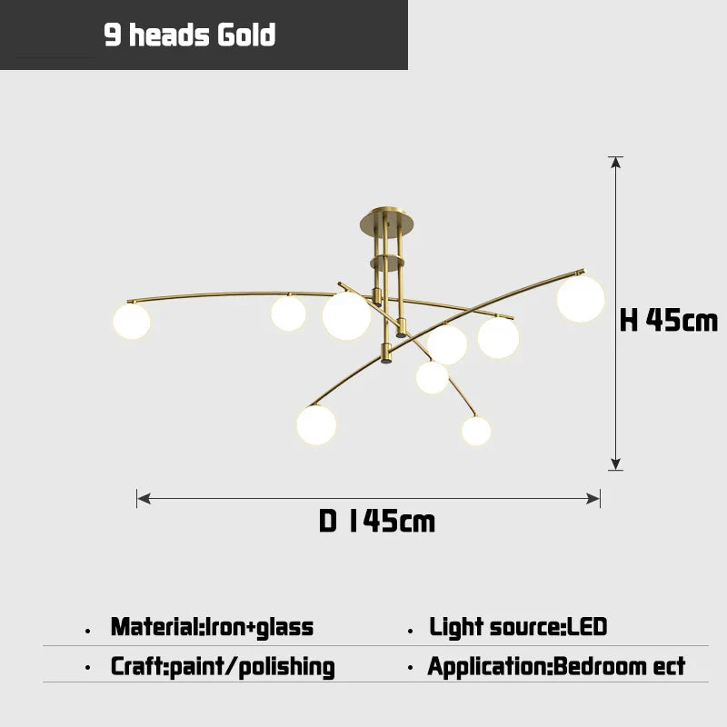 Afralia™ Modern Minimalist Nordic Chandelier for Creative Living Room Decor
