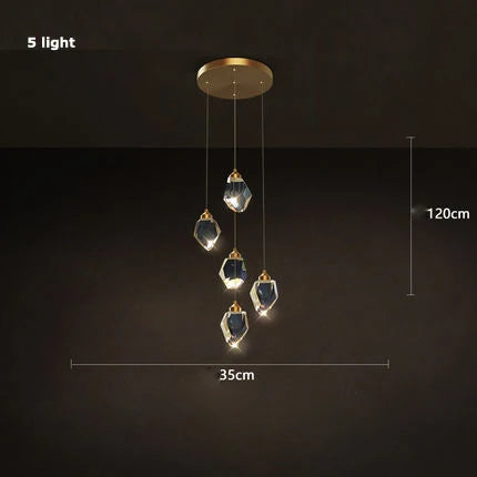 Afralia™ Crystal Copper Round Chandelier: Elegant LED Suspension Lamp for Dinning Room