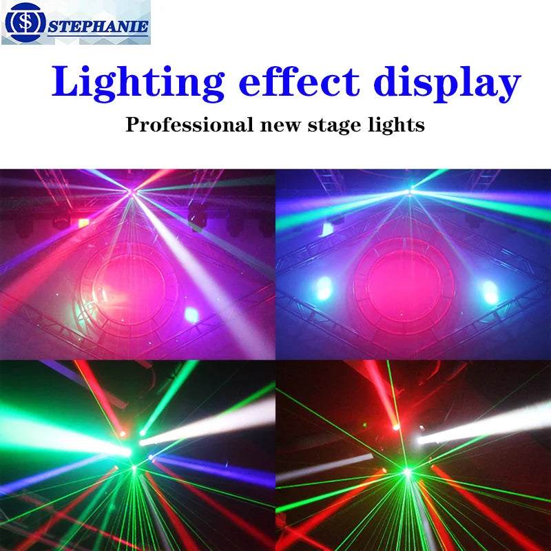 Afralia™ Disco Ball Lights LED Beam Laser Strobe Moving Head DJ Light Party Stage Lighting