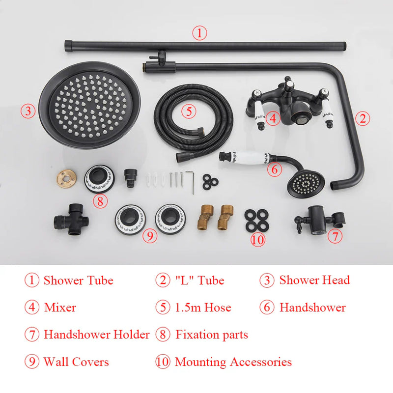 Afralia™ 8" Rainfall Shower System with Bathtub Faucet and Hand Shower